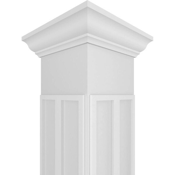 Ekena Millwork Craftsman Classic Square Non-Tapered Nouveau Fretwork Column w/ Crown Capital & Crown Base - CC1009ENNVUCRCR