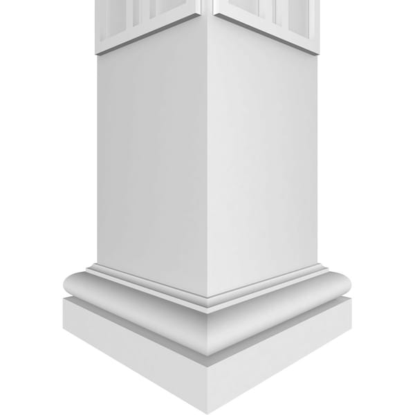 Ekena Millwork Craftsman Classic Square Non-Tapered Hastings Fretwork Column w/ Tuscan Capital & Tuscan Base - CC1210ENHASTUTU