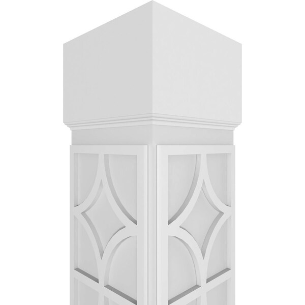 Ekena Millwork Craftsman Classic Square Non-Tapered Magnolia Fretwork Column w/ Standard Capital & Standard Base - CC0808ENMGLCSCS
