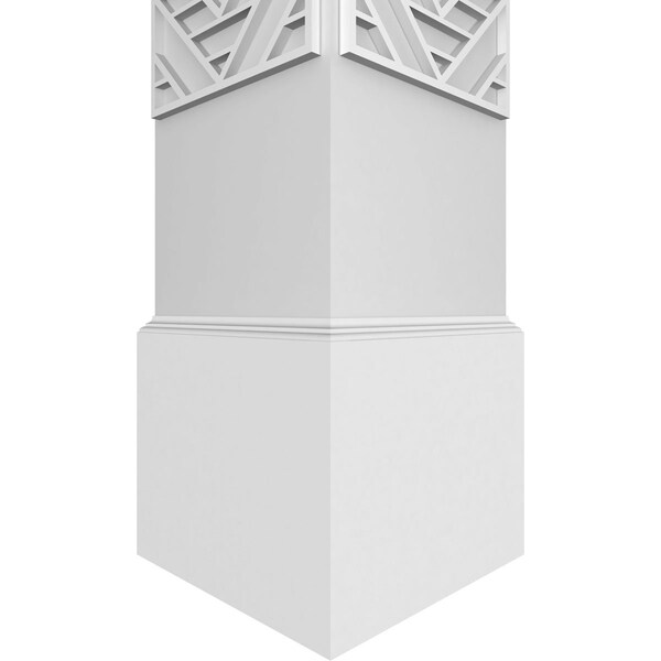 Ekena Millwork Craftsman Classic Square Non-Tapered Gilcrest Fretwork Column w/ Standard Capital & Standard Base - CC1008ENGCTCSCS