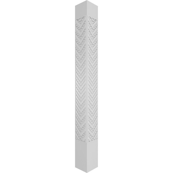 Ekena Millwork Craftsman Classic Square Non-Tapered Gilcrest Fretwork Column w/ Standard Capital & Standard Base - CC1008ENGCTCSCS