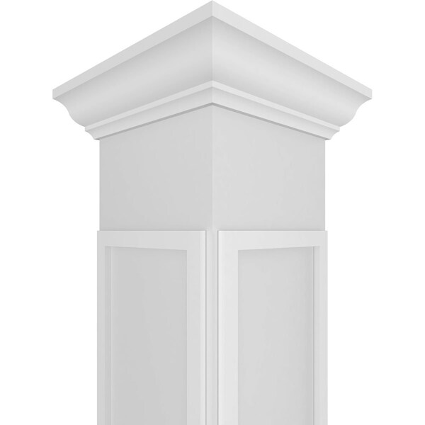 Ekena Millwork Craftsman Classic Square Non-Tapered Arts & Crafts Fretwork Column w/ Crown Capital & Crown Base - CC1210ENACDCRCR