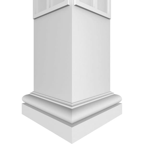 Ekena Millwork Craftsman Classic Square Non-Tapered Koroluck Fretwork Column w/ Tuscan Capital & Tuscan Base - CC0810ENKORTUTU
