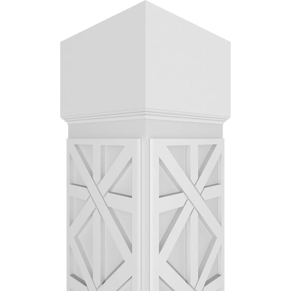 Ekena Millwork Craftsman Classic Square Non-Tapered Imperial Fretwork Column w/ Standard Capital & Standard Base - CC0810ENIMPCSCS