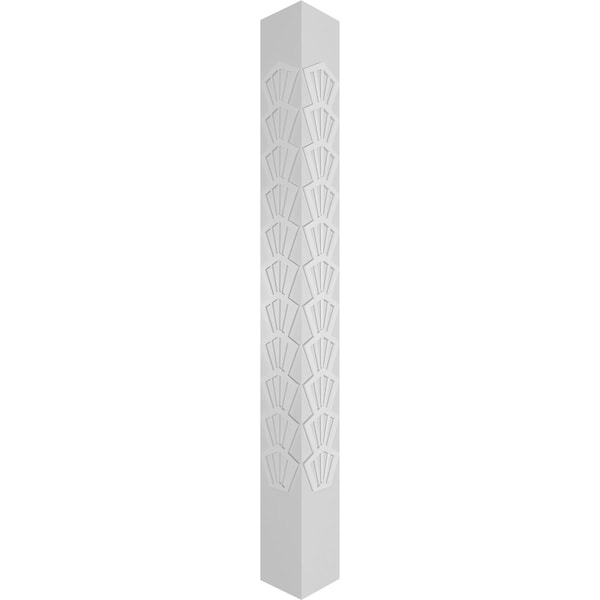 Ekena Millwork Craftsman Classic Square Non-Tapered Coastal Fretwork Column w/ Tuscan Capital & Tuscan Base - CC1208ENCTLTUTU