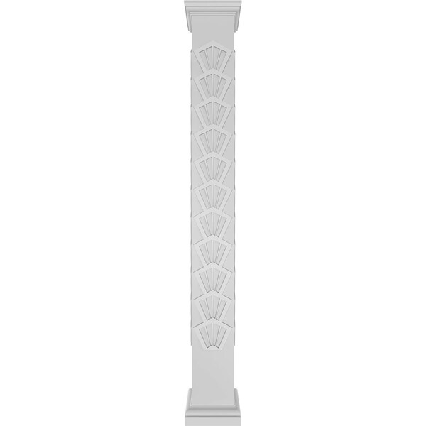 Ekena Millwork Craftsman Classic Square Non-Tapered Coastal Fretwork Column w/ Tuscan Capital & Tuscan Base - CC1208ENCTLTUTU