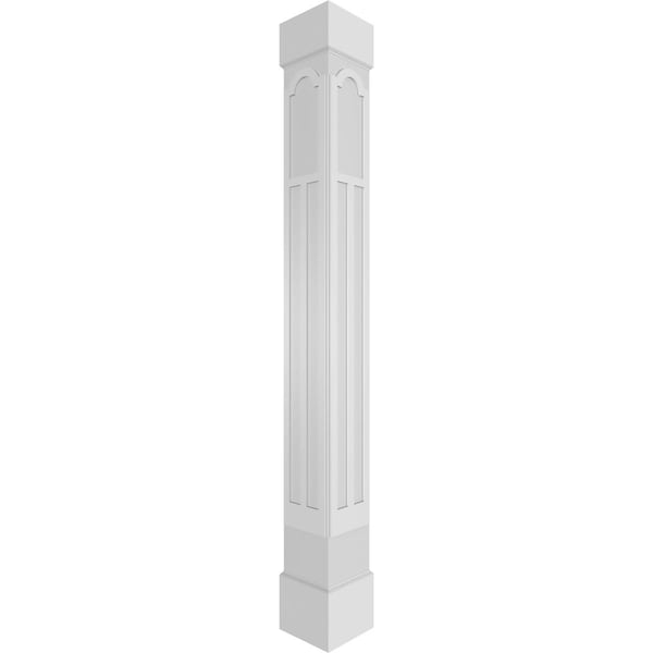 Ekena Millwork Craftsman Classic Square Non-Tapered Paramount Fretwork Column w/ Standard Capital & Standard Base - CC1008ENPMTCSCS