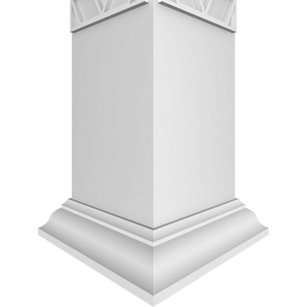 Ekena Millwork 8"W x 10'H Craftsman Classic Square Non-Tapered Pueblo Fretwork Column w/ Crown Capital & Crown Base - CC0810ENPBLCRCR