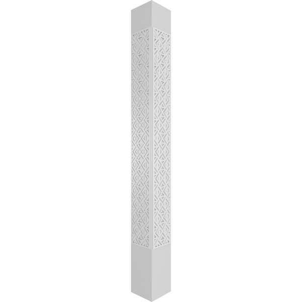 Ekena Millwork Craftsman Classic Square Non-Tapered Mid-Century Fretwork Column w/ Tuscan Capital & Tuscan Base - CC0808ENMIDTUTU