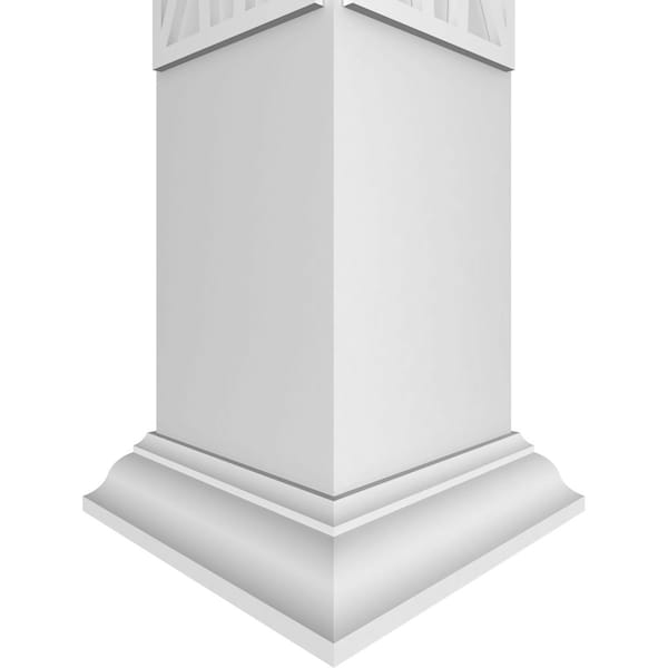 Ekena Millwork Craftsman Classic Square Non-Tapered Riviera Fretwork Column w/ Crown Capital & Crown Base - CC1010ENRIVCRCR