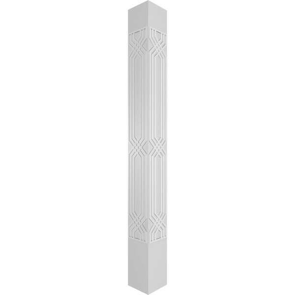 Ekena Millwork Craftsman Classic Square Non-Tapered Atlas Fretwork Column w/ Standard Capital & Standard Base - CC1210ENATLCSCS