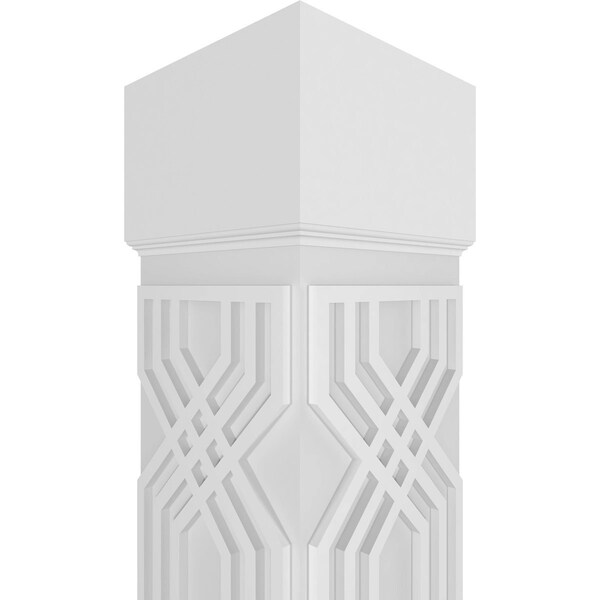 Ekena Millwork Craftsman Classic Square Non-Tapered Atlas Fretwork Column w/ Standard Capital & Standard Base - CC1210ENATLCSCS
