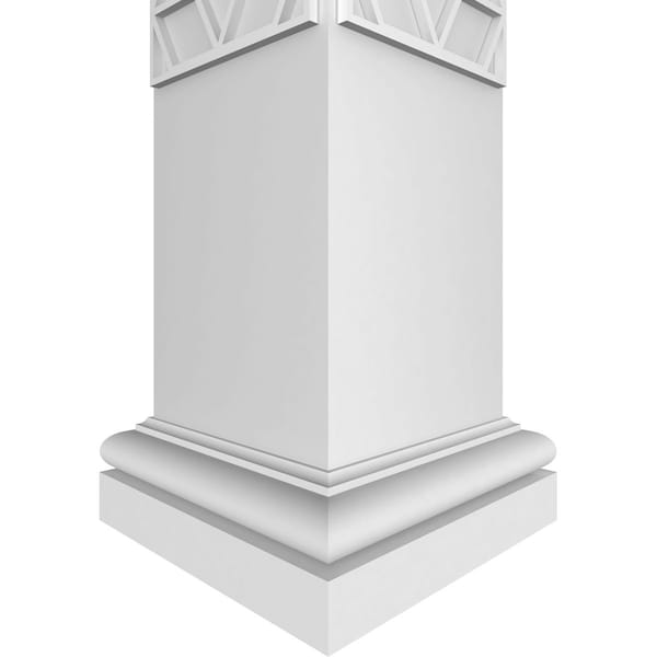 Ekena Millwork Craftsman Classic Square Non-Tapered Pueblo Fretwork Column w/ Tuscan Capital & Tuscan Base - CC0809ENPBLTUTU