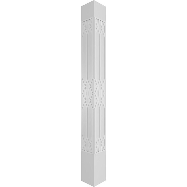 Ekena Millwork Craftsman Classic Square Non-Tapered Riviera Fretwork Column w/ Mission Capital & Mission Base - CC1209ENRIVMIMI
