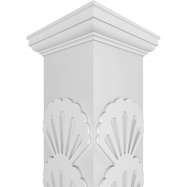 Ekena Millwork 8"W x 9'H Craftsman Classic Square Non-Tapered Bondi Fretwork Column w/ Tuscan Capital & Tuscan Base - CC0809ENBNDTUTU