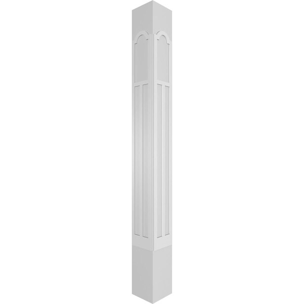 Ekena Millwork Craftsman Classic Square Non-Tapered Paramount Fretwork Column w/ Prairie Capital & Prairie Base - CC1210ENPMTPRPR