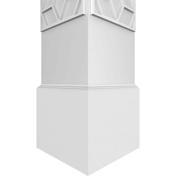 Ekena Millwork Craftsman Classic Square Non-Tapered Pueblo Fretwork Column w/ Standard Capital & Standard Base - CC1008ENPBLCSCS