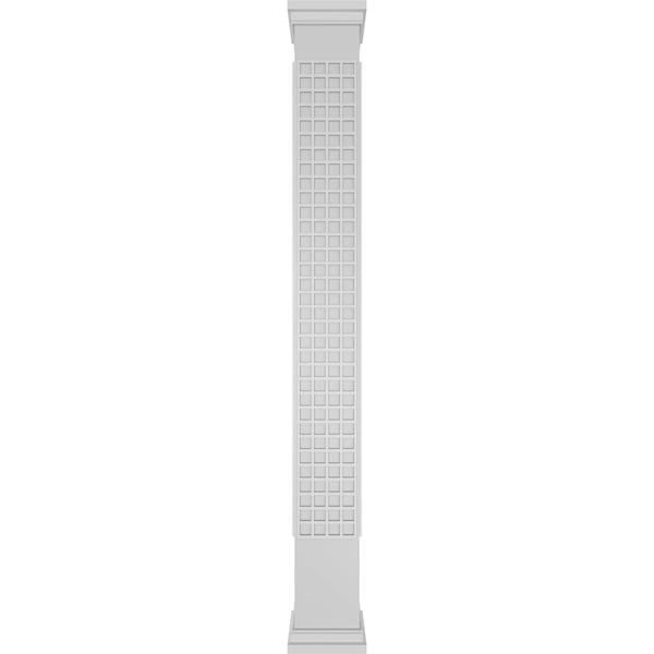 Ekena Millwork Craftsman Classic Square Non-Tapered Manchester Fretwork Column w/ Prairie Capital & Prairie Base - CC1008ENMNCPRPR