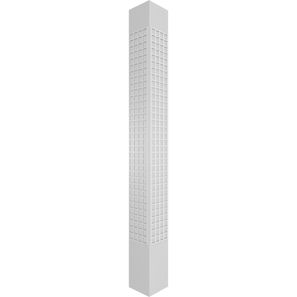 Ekena Millwork Craftsman Classic Square Non-Tapered Manchester Fretwork Column w/ Prairie Capital & Prairie Base - CC1008ENMNCPRPR