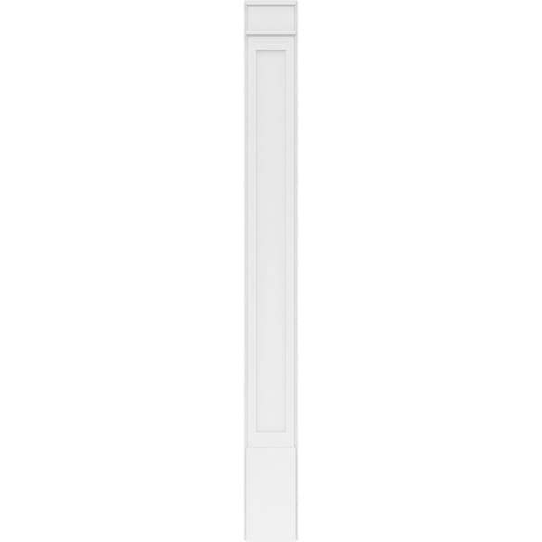 Ekena Millwork Flat Panel PVC Pilaster w/Decorative Capital & Base, 9"W x 90"H x 2"P - PILP09X090FP02-2