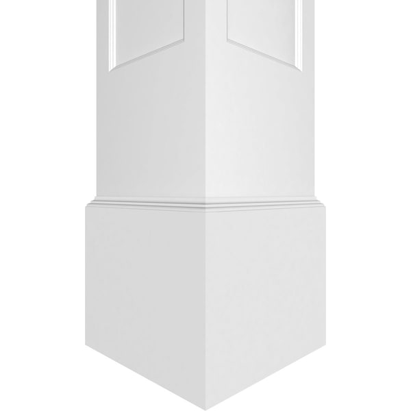 Ekena Millwork Craftsman Classic Square Non-Tapered Recessed Panel PVC Column, Standard Capital & Standard Base - CC0810ENMCSCS