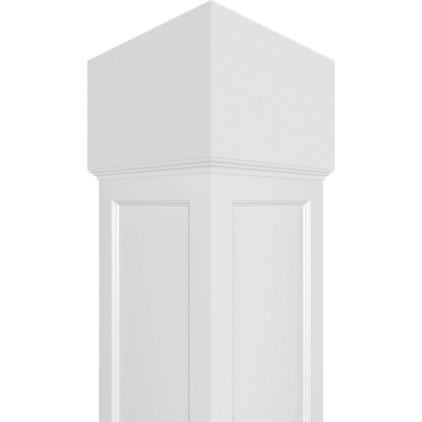 Ekena Millwork Craftsman Classic Square Non-Tapered Recessed Panel PVC Column, Standard Capital & Standard Base - CC0810ENMCSCS