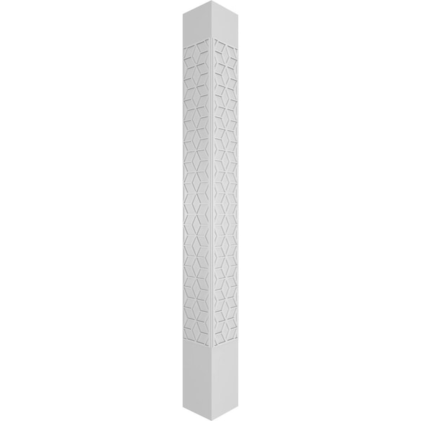 Ekena Millwork Craftsman Classic Square Non-Tapered Pueblo Fretwork Column w/ Mission Capital & Mission Base - CC1209ENPBLMIMI