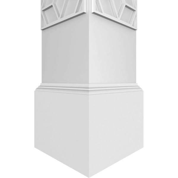 Ekena Millwork Craftsman Classic Square Non-Tapered Pueblo Fretwork Column w/ Mission Capital & Mission Base - CC1209ENPBLMIMI