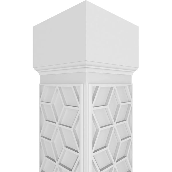 Ekena Millwork Craftsman Classic Square Non-Tapered Pueblo Fretwork Column w/ Mission Capital & Mission Base - CC1209ENPBLMIMI