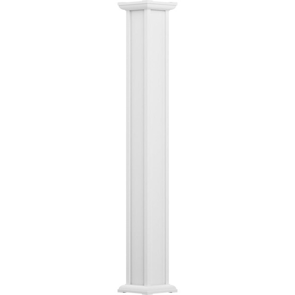 Ekena Millwork 6" x 10' Endura-Aluminum Acadian Style Column, Square Shaft (Load-Bearing 24,000 lbs) Non-Tapered - EA0610ENPSPACAC