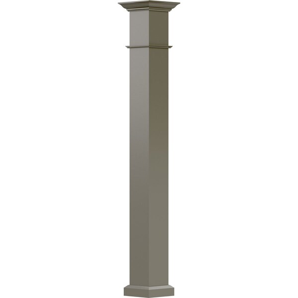 Ekena Millwork 8" x 9' Endura-Aluminum Wellington Style Column, Square Shaft For Post Wrap Installation Non-Tapered - EA0809INPSGWEWE