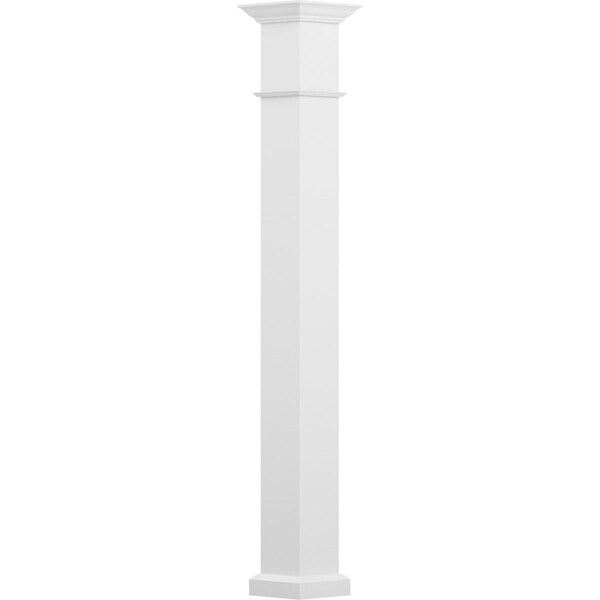 Ekena Millwork 8" x 10' Endura-Aluminum Wellington Style Column Square Shaft For Post Wrap Installation Non-Tapered - EA0810INPSPWEWE