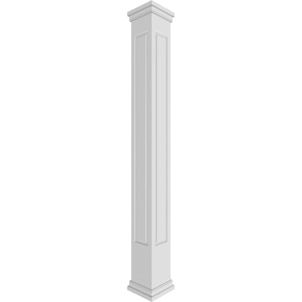 Ekena Millwork Craftsman Classic Square Non-Tapered, Raised Panel PVC Column, Prairie Capital & Prairie Base - CC1208ENRPRPR