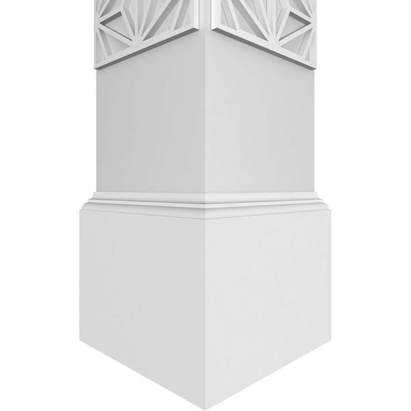 Ekena Millwork Craftsman Classic Square Non-Tapered Hampton Fretwork Column w/ Mission Capital & Mission Base - CC1010ENHMPMIMI