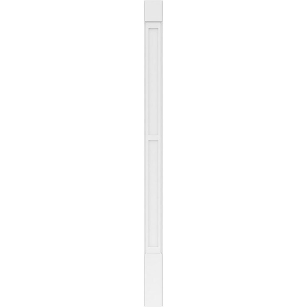 Ekena Millwork Two Equal Flat Panel PVC Pilaster w/Standard Capital & Base, 6"W x 96"H x 2"P - PILP06X096DFP01-2