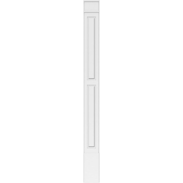Ekena Millwork Two Equal Raised Panel PVC Pilaster w/Decorative Capital & Base, 9"W x 102"H x 2"P - PILP09X102DRP02-2