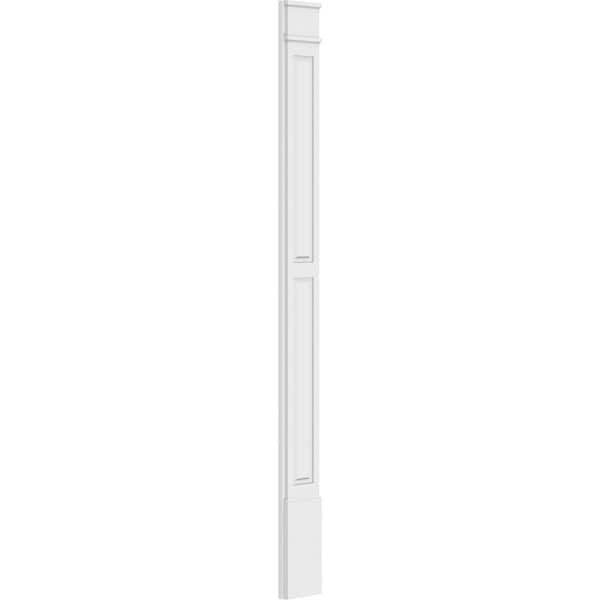 Ekena Millwork Two Equal Raised Panel PVC Pilaster w/Decorative Capital & Base, 9"W x 102"H x 2"P - PILP09X102DRP02-2