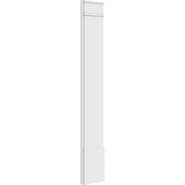 Ekena Millwork Plain PVC Pilaster w/Decorative Capital & Base, 12W x 72H x 2P, PR - PILP12X072SM02-2