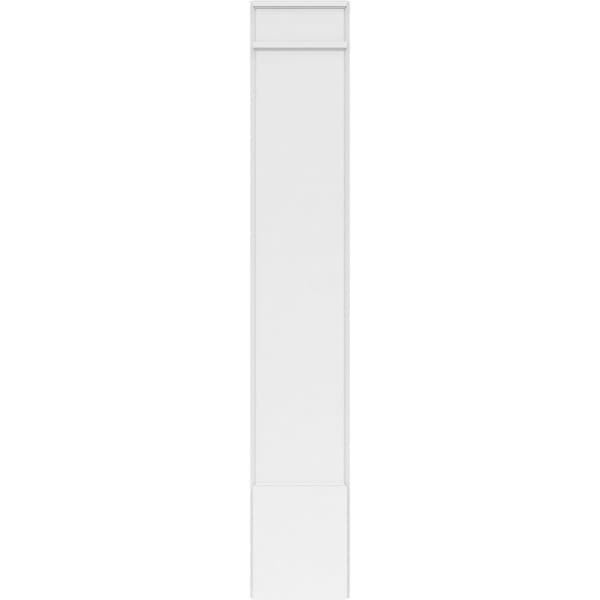 Ekena Millwork Plain PVC Pilaster w/Decorative Capital & Base, 12W x 72H x 2P, PR - PILP12X072SM02-2