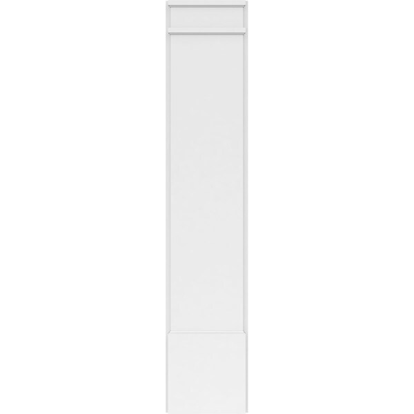Ekena Millwork Plain PVC Pilaster w/Decorative Capital & Base, 12"W x 60"H x 2"P - PILP12X060SM02-2