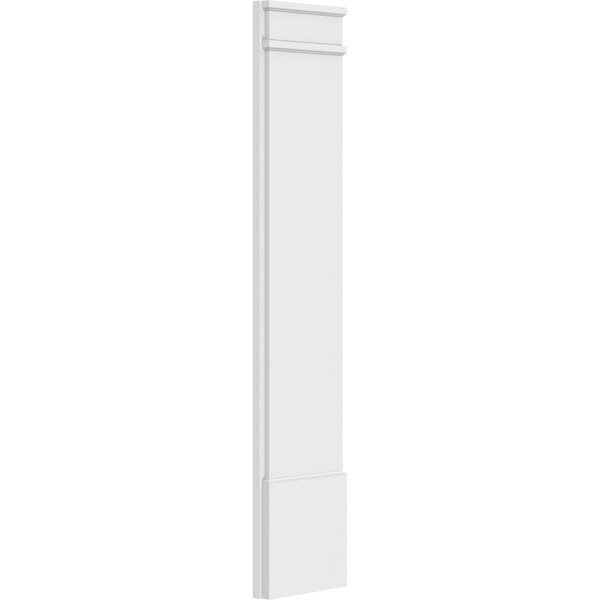 Ekena Millwork Plain PVC Pilaster w/Decorative Capital & Base, 12"W x 60"H x 2"P - PILP12X060SM02-2