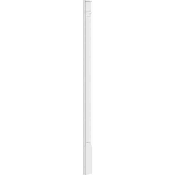 Ekena Millwork Flat Panel PVC Pilaster w/Decorative Capital & Base, 6"W x 108"H x 2"P - PILP06X108FP02-2