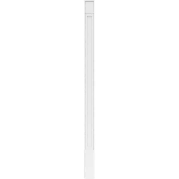 Ekena Millwork Flat Panel PVC Pilaster w/Decorative Capital & Base, 6"W x 108"H x 2"P - PILP06X108FP02-2