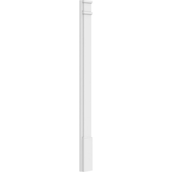 Ekena Millwork Plain PVC Pilaster w/Decorative Capital & Base, 5"W x 60"H x 2"P - PILP05X060SM02-2