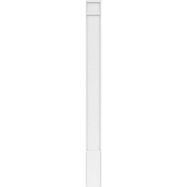 Ekena Millwork Plain PVC Pilaster w/Decorative Capital & Base, 5"W x 60"H x 2"P - PILP05X060SM02-2