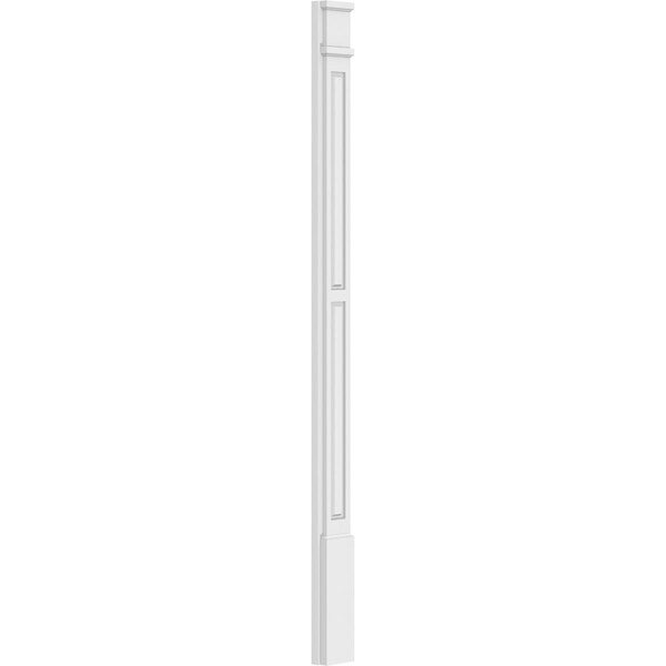 Ekena Millwork Two Equal Raised Panel PVC Pilaster w/Decorative Capital & Base, 5"W x 72"H x 2"P - PILP05X072DRP02-2