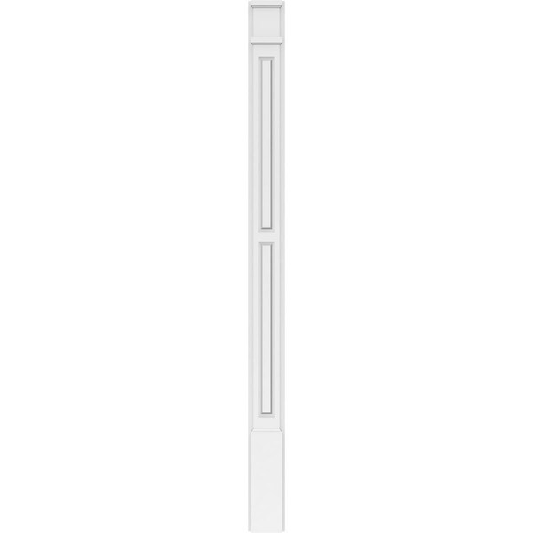Ekena Millwork Two Equal Raised Panel PVC Pilaster w/Decorative Capital & Base, 5"W x 72"H x 2"P - PILP05X072DRP02-2
