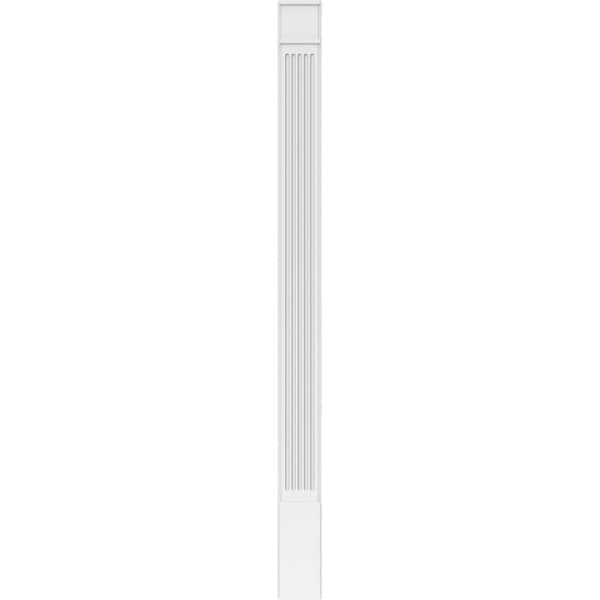 Ekena Millwork Fluted PVC Pilaster w/Decorative Capital & Base, 8"W x 108"H x 2"P - PILP08X108FL02-2