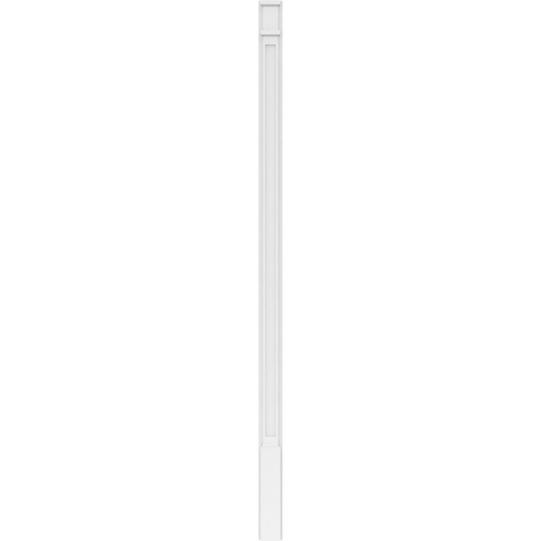 Ekena Millwork Flat Panel PVC Pilaster w/Decorative Capital & Base, 4"W x 90"H x 2"P - PILP04X090FP02-2