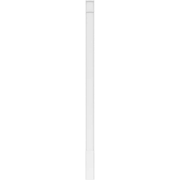 Ekena Millwork Plain PVC Pilaster w/Decorative Capital & Base, 5"W x 102"H x 2"P - PILP05X102SM02-2